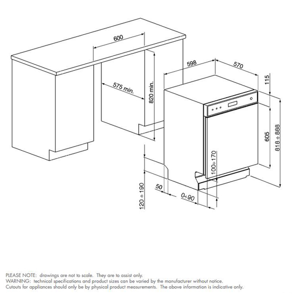 600x600 smeg under bench dishwasher winning appliances - Dishwasher Drawing