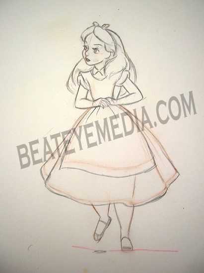 411x549 Alice In Wonderland Original Pencil Drawing - Disney Alice In Wonderland Drawings