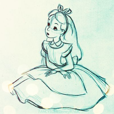 400x400 Alice's Wonderland Down The Rabbit Hole Serafini Amelia - Disney Alice In Wonderland Drawings