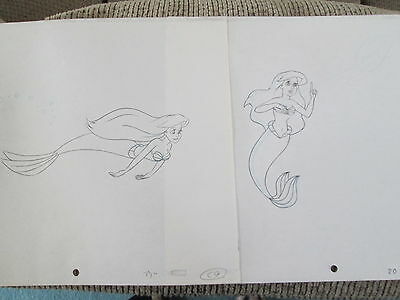 400x300 Little Mermaid Ariel Cel Drawing Disney Production Drawings - Disney Ariel Drawing