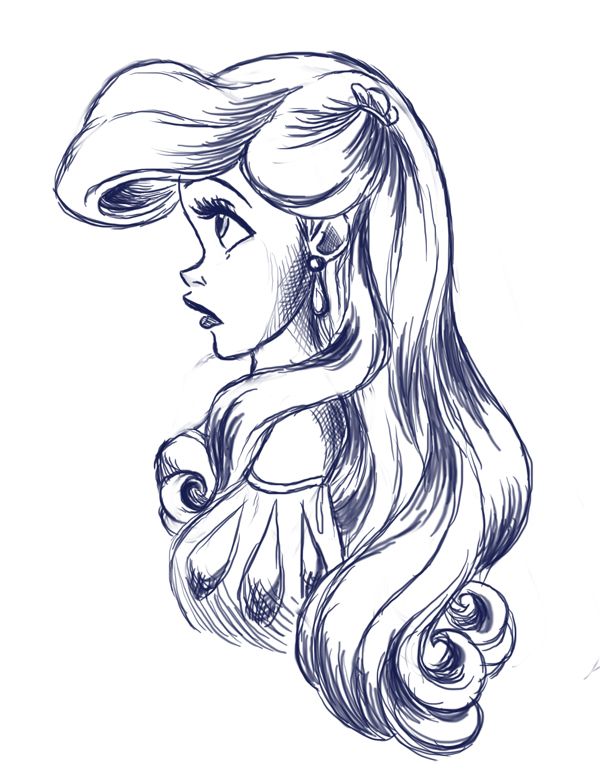 600x781 Ariel - Disney Ariel Drawing