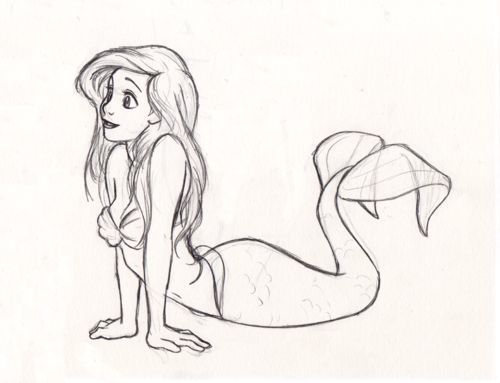 500x383 Ariel Drawing, Disney Disney Magic In Drawings, Mermaid - Disney Ariel Drawing