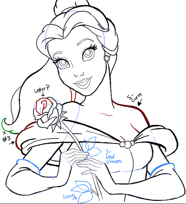 750x822 How To Draw Belle From Beauty And The Beast Step - Disney Belle Drawing