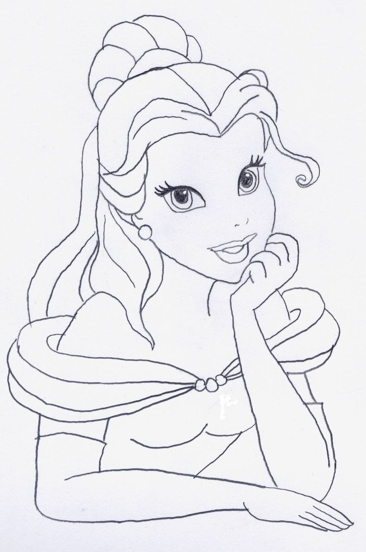 736x1110 belle drawing head for free download - Disney Belle Drawing