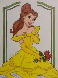 222x300 belle beauty and the beast drawing disney princess fanart art ebay - Disney Belle Drawing