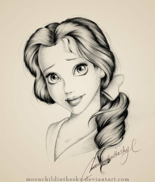 500x586 belle pencil drawing uploaded - Disney Belle Drawing