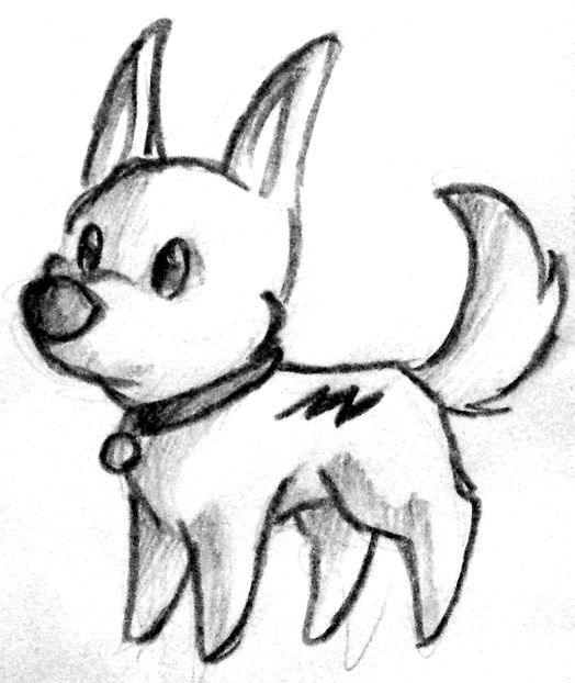 524x622 chibi bolt - Disney Bolt Drawing