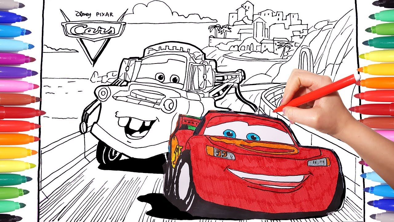 1280x720 Disney Pixar Cars Drawing And Coloring - Disney Cars Drawing