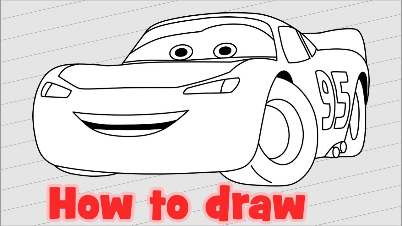 1280x720 How To Draw Disney Cars Characters Lightning Mcqueen - Disney Cars Drawing