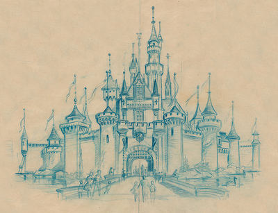 400x307 Disney Via Tumblr Uploaded - Disney Castle Drawing