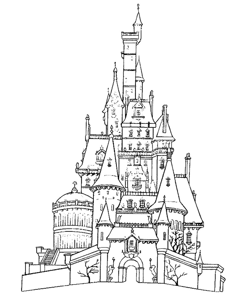 831x1066 Walt Disney Castle Drawing Coloring Page - Disney Castle Drawing