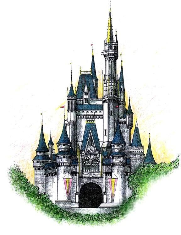 576x750 Walt Disney World Cinderella Castle - Disney Castle Drawing