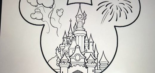 520x245 Castle Art Drawing - Disney Castle Drawing