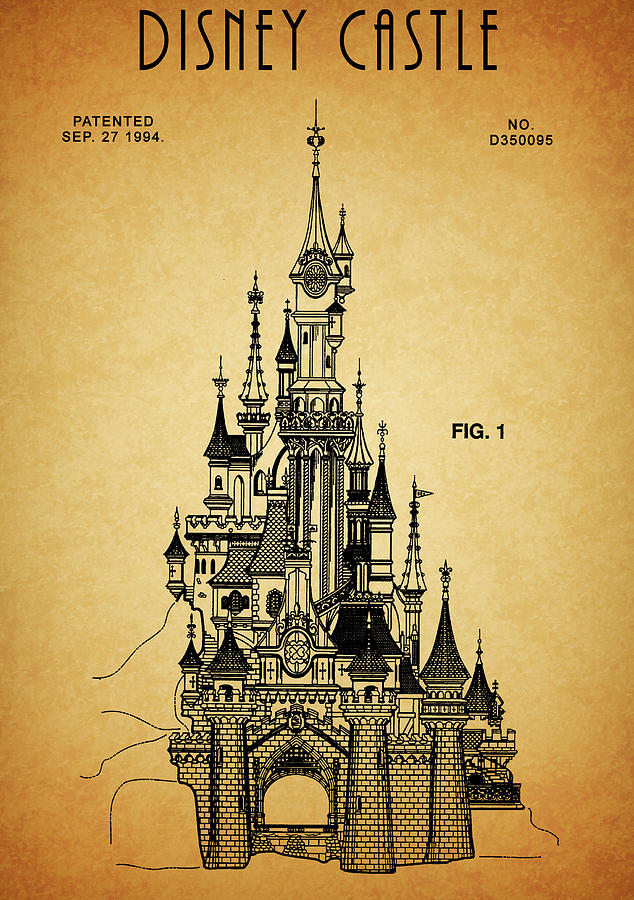 634x900 Cinderella Castle Patent Drawing - Disney Castle Drawing