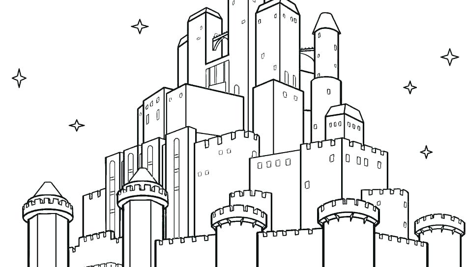 950x544 Disney Castle Coloring Pages Printable - Disney Castle Drawing Simple