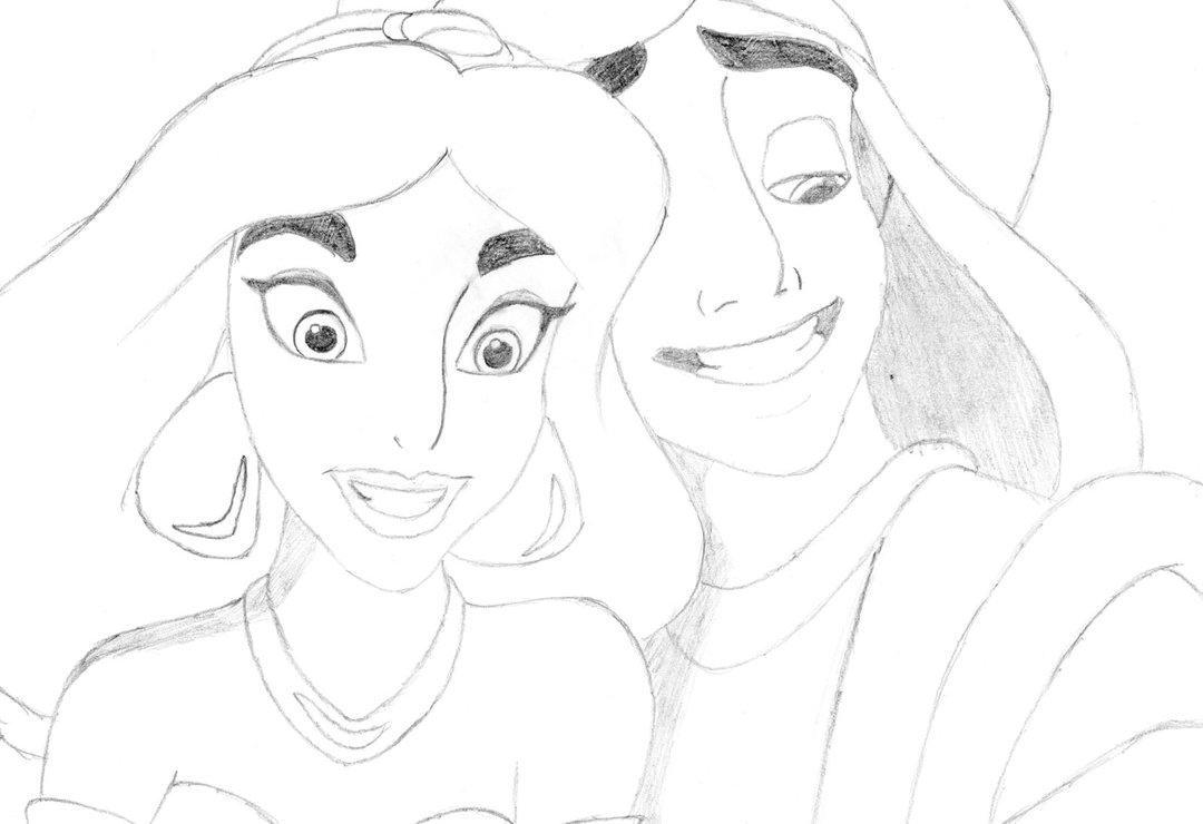 1080x740 Simple Disney Castle Drawing Cool Aladdin And Jasmine Drawing - Disney Castle Drawing Simple