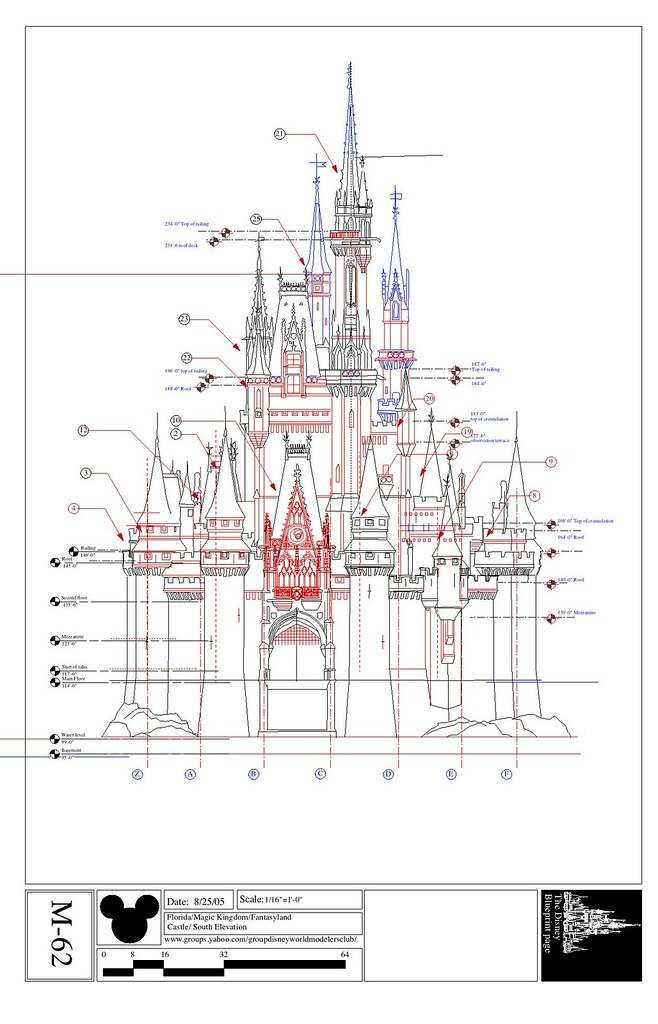 658x1024 Cinderella's Castle South Elevation I've Added Some - Disney Castle Drawing Step Step