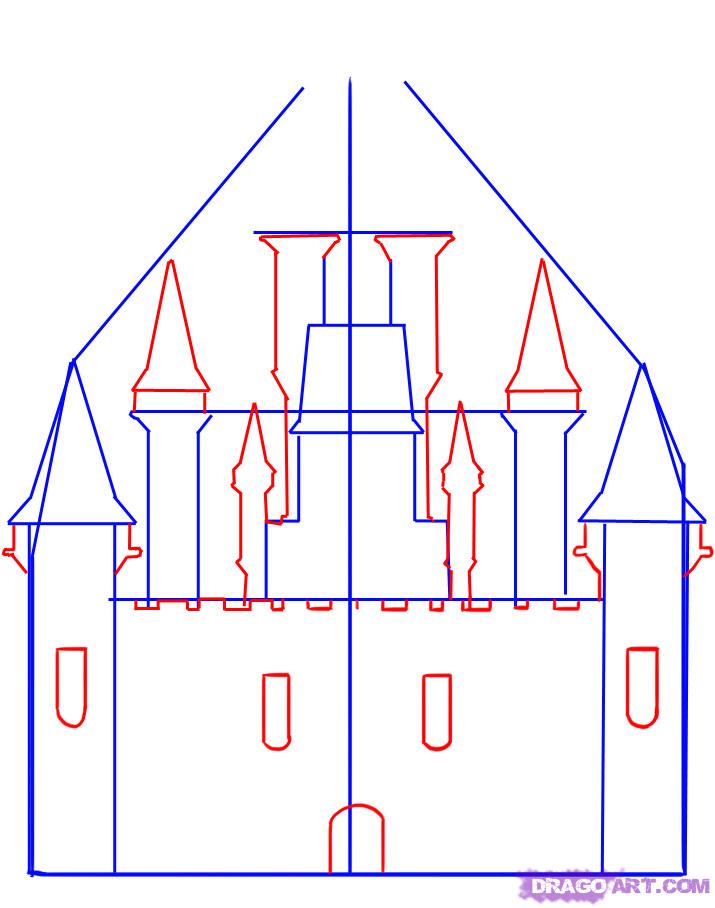 715x908 Pictures Step - Disney Castle Drawing Step Step