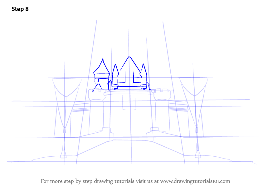 843x596 Learn How To Draw Disneyland Castle - Disney Castle Drawing Tutorial