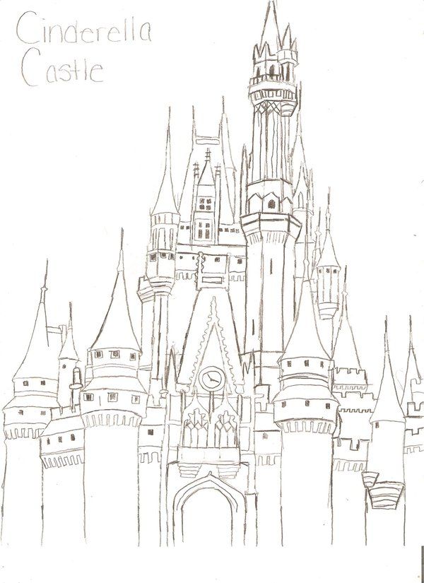 Disney Castle Line Drawing At PaintingValley.com | Explore Collection ...