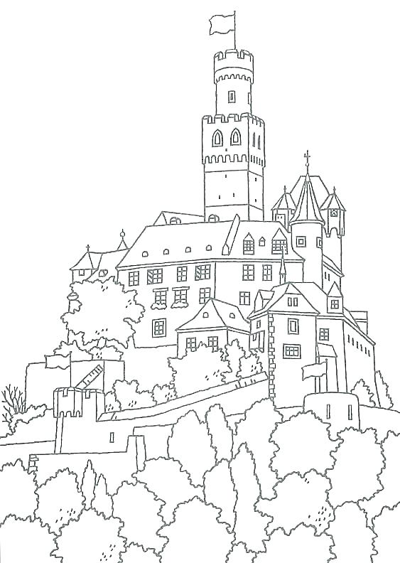 563x792 Castle Line Drawing At Free For Personal Awesome Castle Coloring - Disney Castle Line Drawing