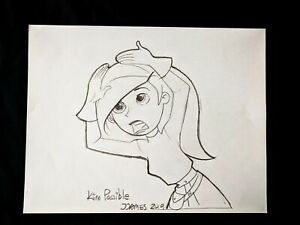 300x225 Kim Possible Signed James Artist Hand Drawn Cartoon Art X - Disney Channel Drawing