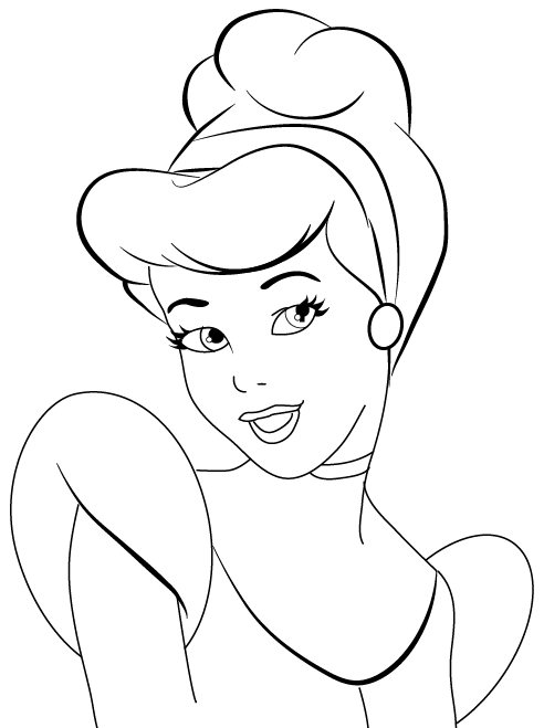 492x659 How To Draw Cinderella's Face With Easy Step - Disney Cinderella Drawing