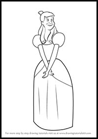 200x283 How To Draw Disney's Cinderella Cartoon Characters Drawing - Disney Cinderella Drawing