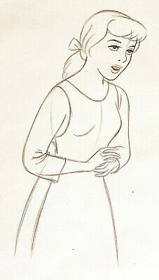 227x400 Rare Walt Disney Cinderella Original Production Animation - Disney Cinderella Drawing