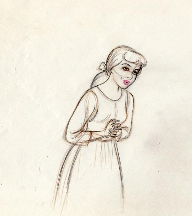 634x714 Disney Cinderella Eric Larson Animator - Disney Cinderella Drawing