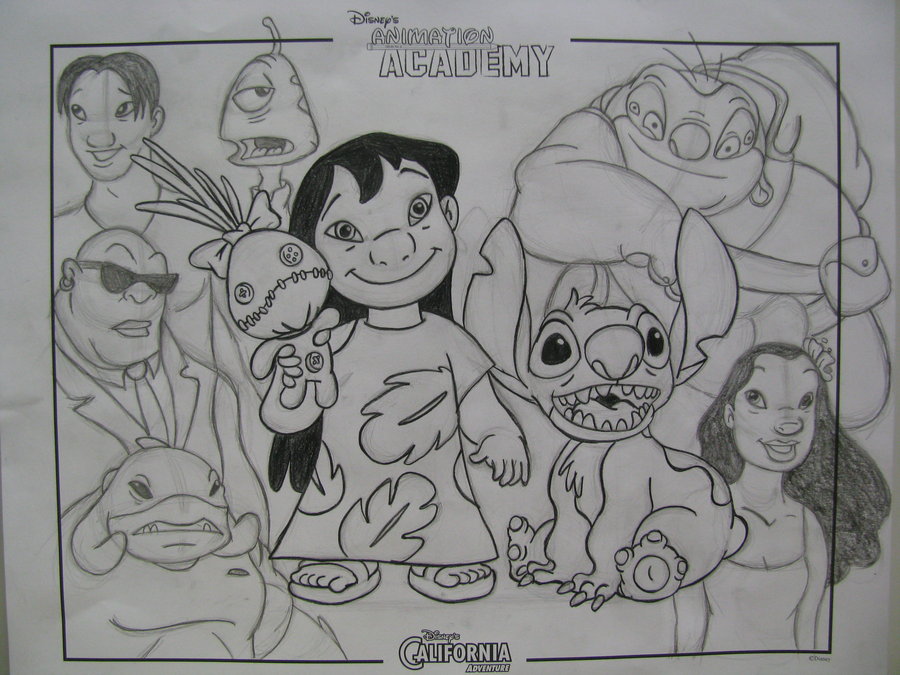 900x675 Collage Drawing Little Mermaid For Free Download - Disney Collage Drawing