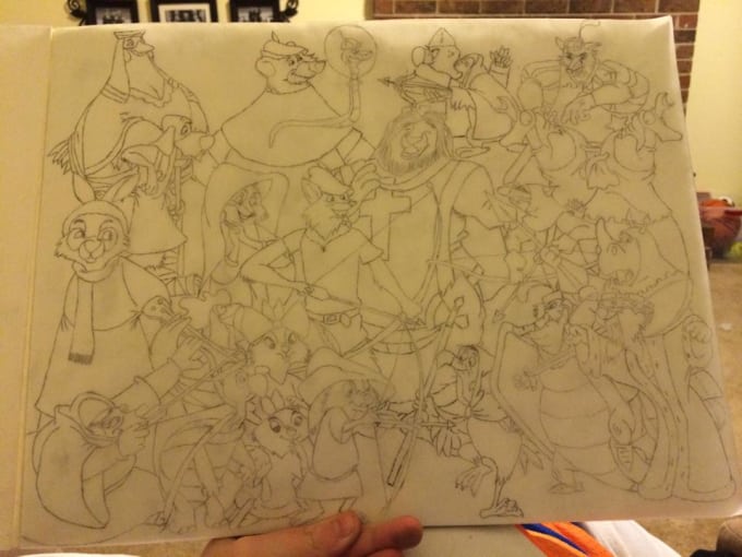 680x510 Draw You A Disney Movie Character Collage - Disney Collage Drawing