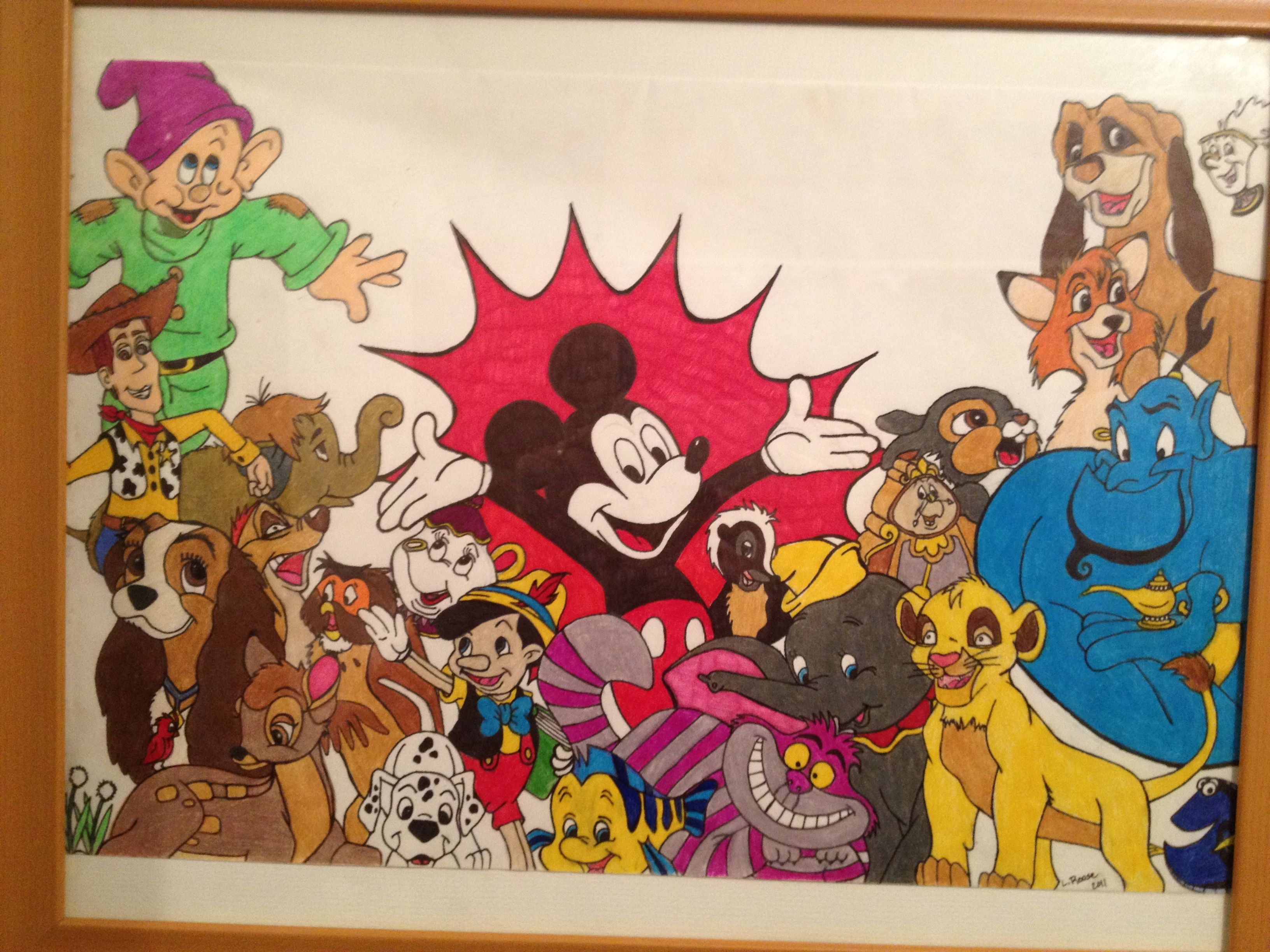3264x2448 My Disney Character Collage Finally Finished My Drawings - Disney Collage Drawing