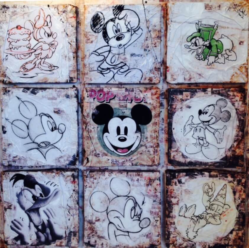 842x838 Nelson Fabiano Disney Eden Fine Art Gallery - Disney Collage Drawing