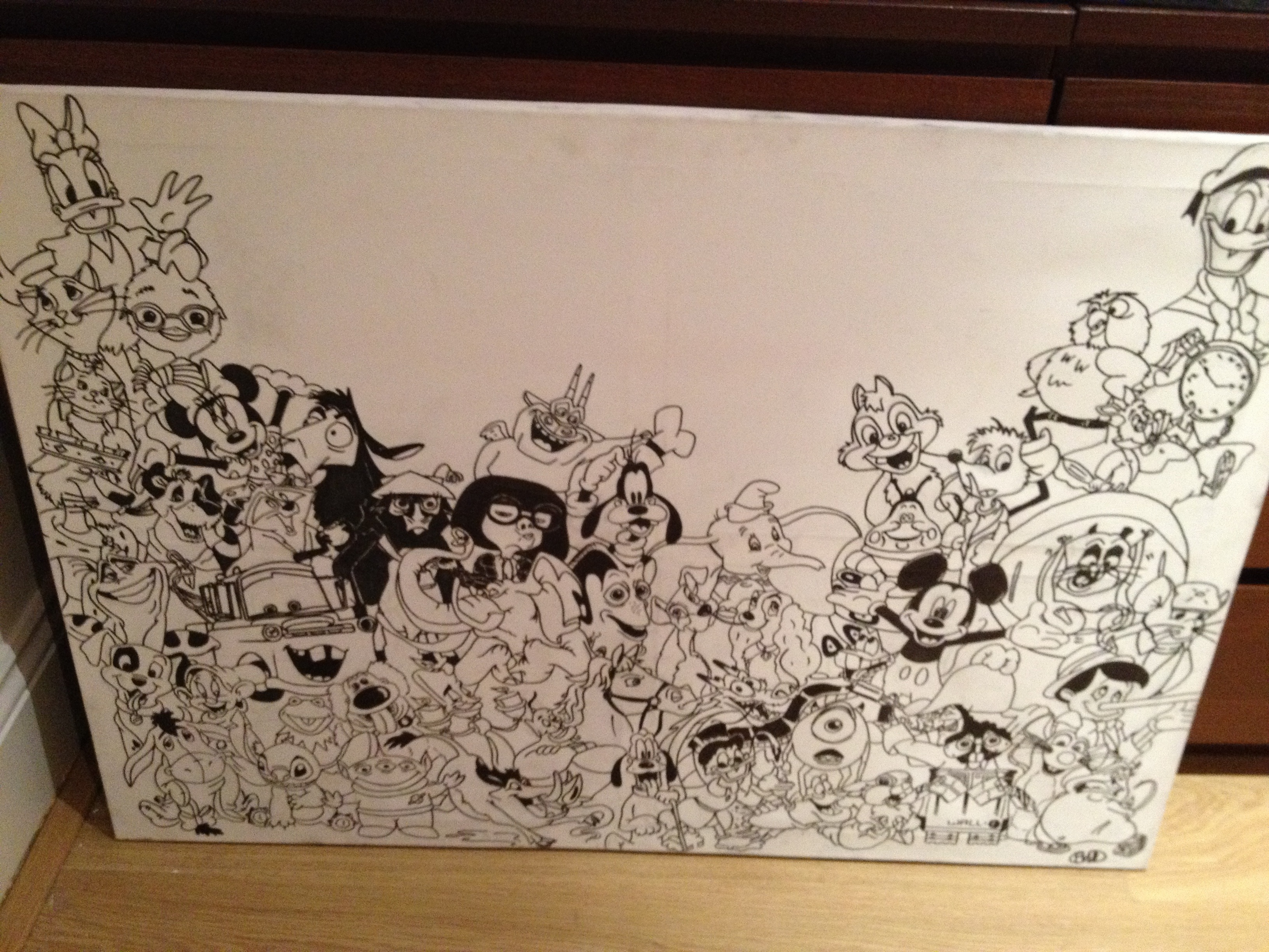 Disney Collage Drawing at PaintingValley.com | Explore collection of ...