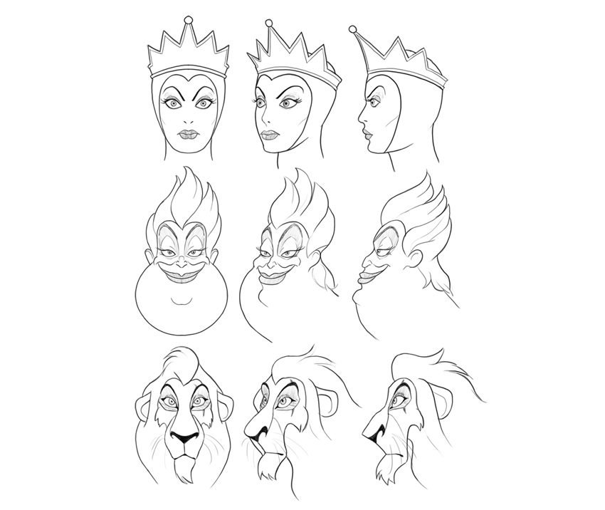 850x716 How To Draw Disney Villains - Disney Drawing Images