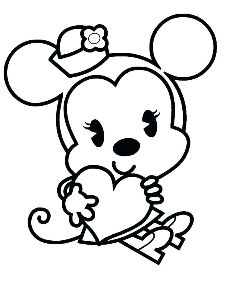 750x1000 Disney Baby Cartoon Characters Coloring Pages Mickey Mouse - Disney Drawing Pages