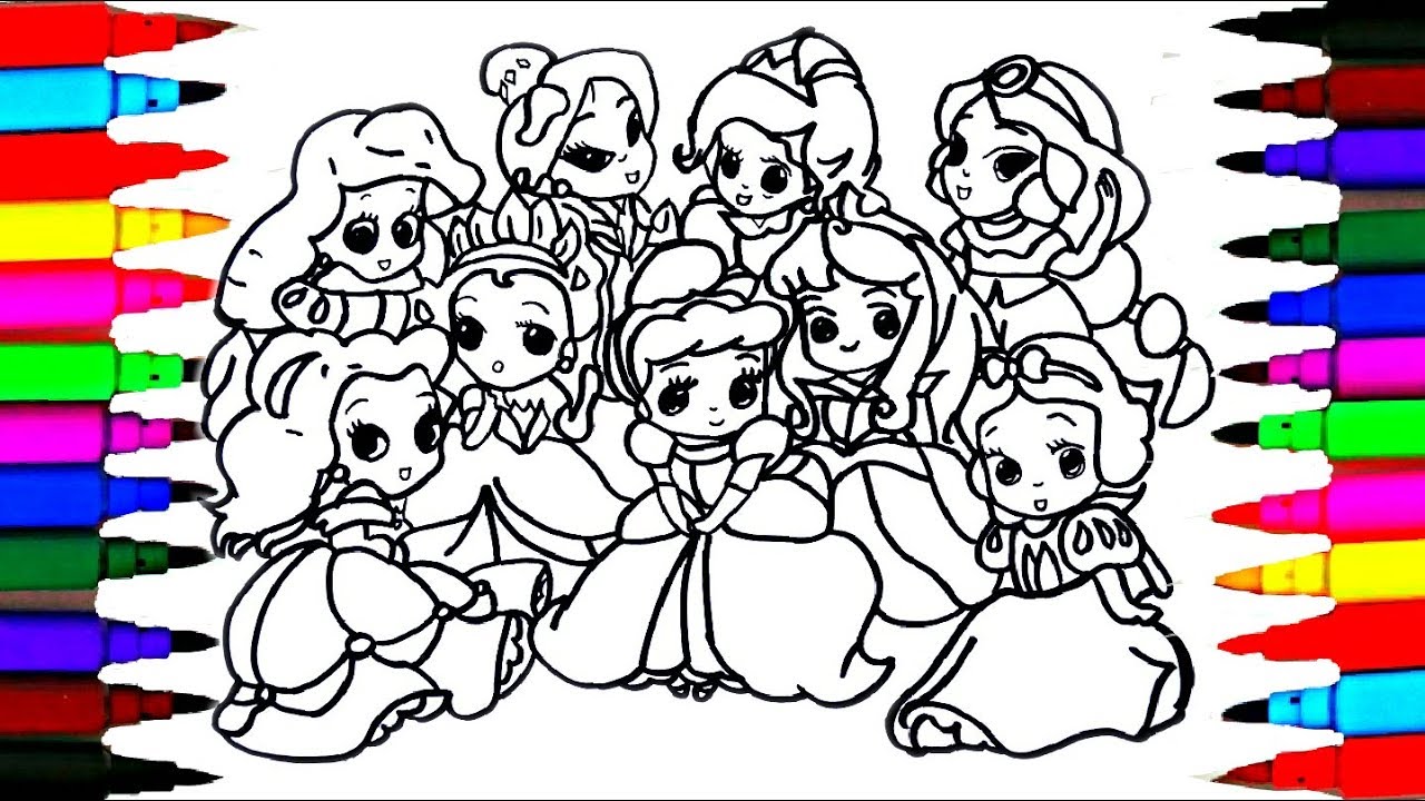 1280x720 How To Draw The Disney Princess Baby Coloring Drawing Pages - Disney Drawing Pages