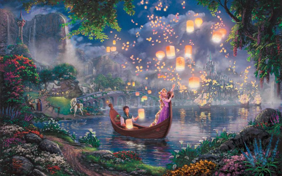 970x606 Tangled Boat Drawing Disney Hd Wallpaper Art And Paintings - Disney Drawing Wallpaper