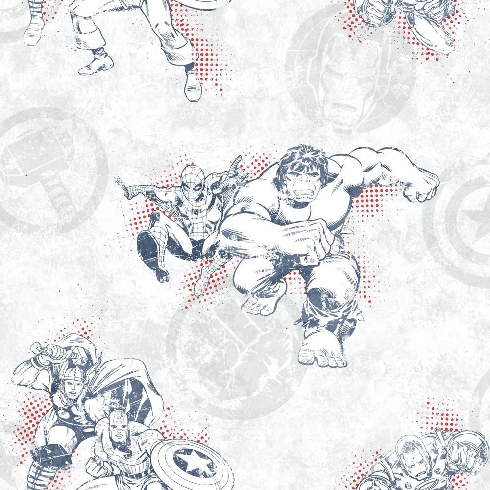 1000x1000 York Wallcoverings Disney Kids Iii Marvel Avengers Wallpaper - Disney Drawing Wallpaper