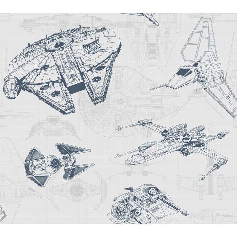 1000x1000 York Wallcoverings Disney Kids Iii Star Wars Ship Schematic - Disney Drawing Wallpaper