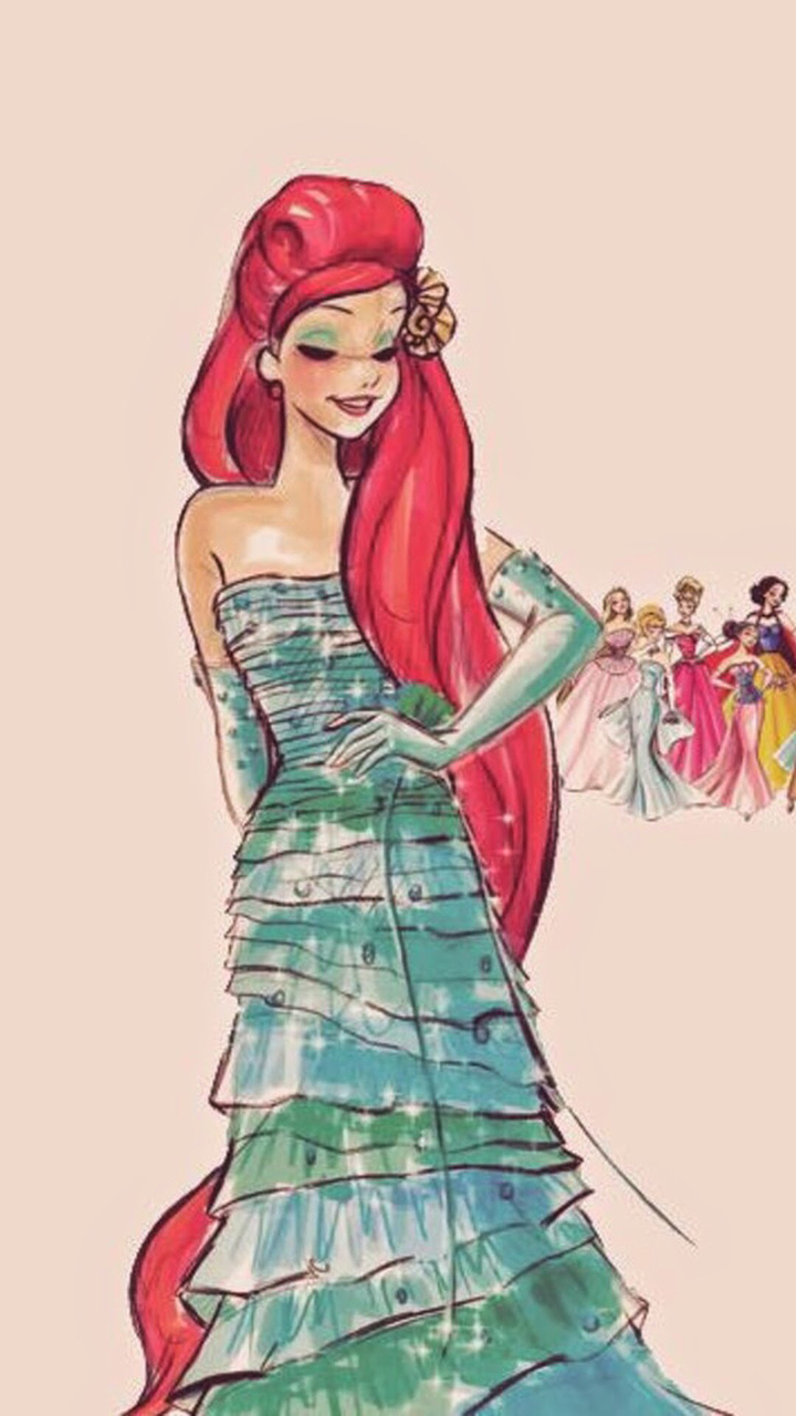 720x1280 Ariel - Disney Drawing Wallpaper