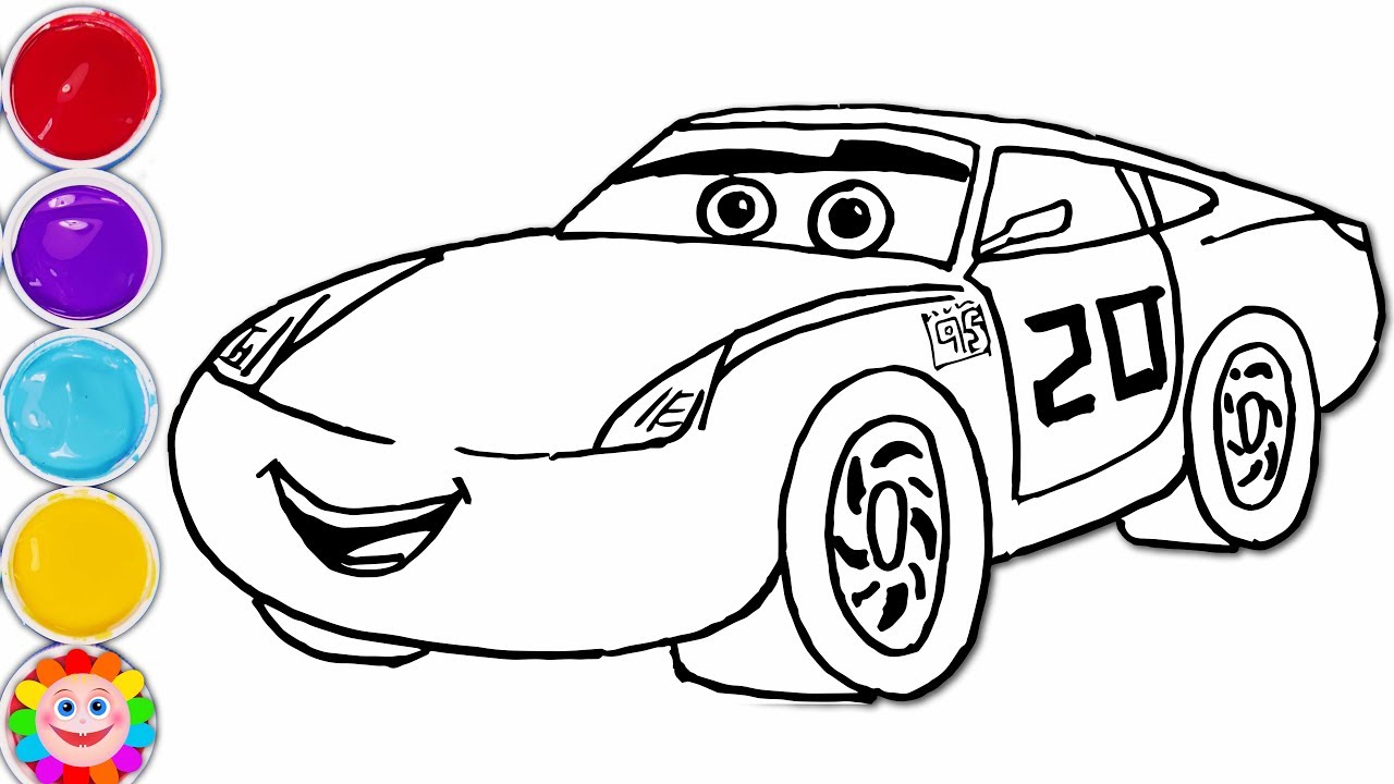 1280x720 Art For Kids How To Draw Disney Cars Learning Colouring Videos - Disney Drawings For Kids