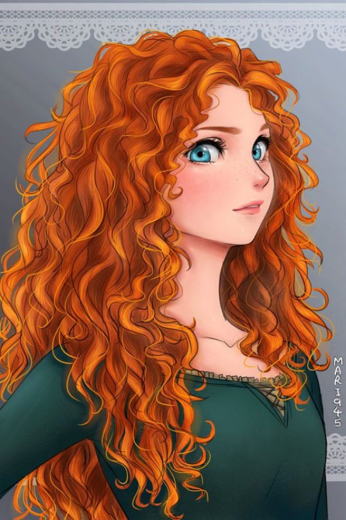 700x1050 I Draw Disney Princesses As Anime Characters Favogram - Disney Drawings Princess