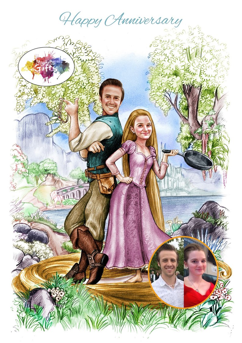 794x1123 Tangled Rapunzel Disney Gift Tangled Themed Custom Sketch Etsy - Disney Drawings Princess