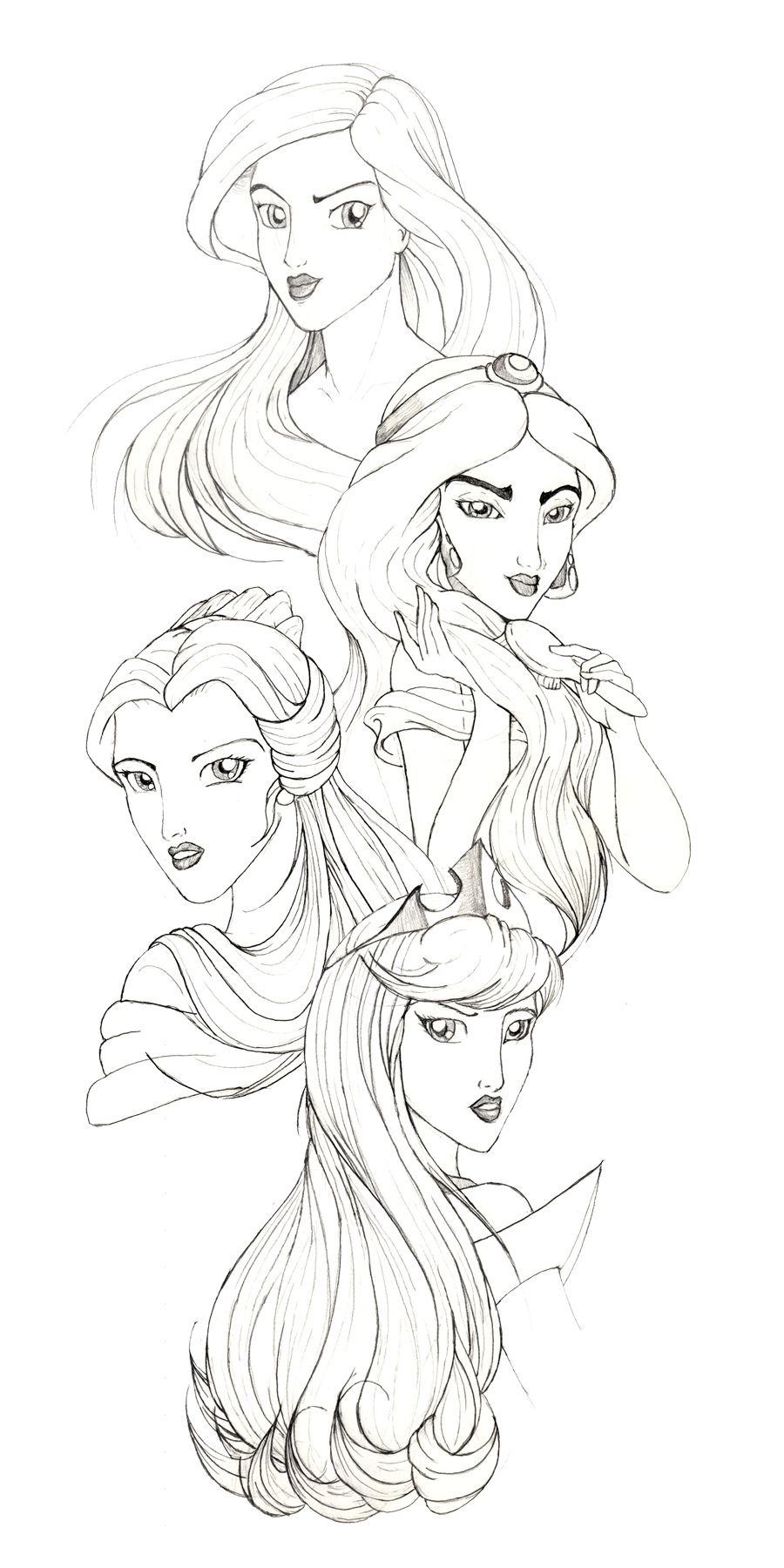 900x1800 Disney Drawings Disney Princesses - Disney Drawings Princess