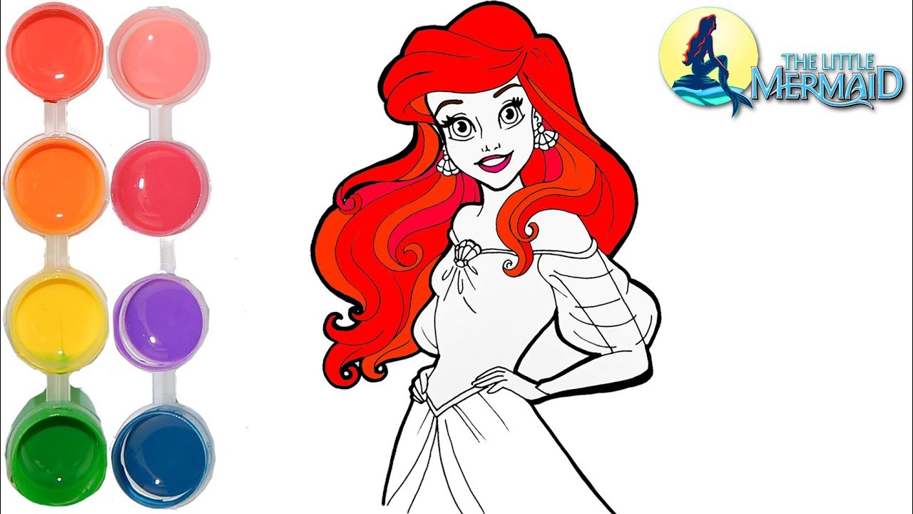 1280x720 How To Draw Color Ariel The Little Mermaid Easy Disney Drawing - Disney Drawings Princess