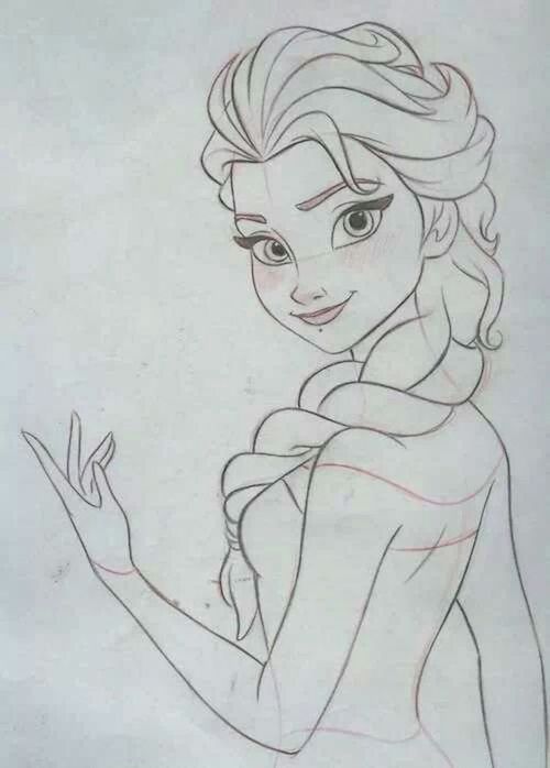 500x698 Drawing Of Elsa Shared - Disney Elsa Drawing