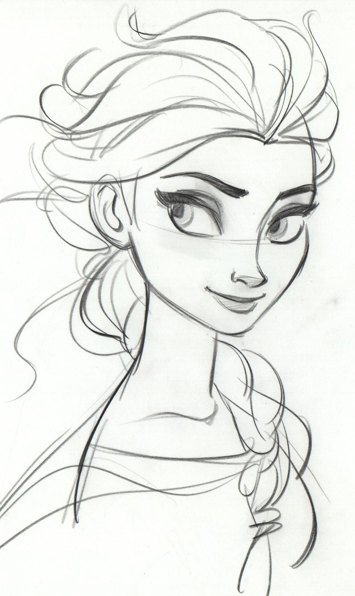 1145x1920 Elsa Frozen Drawing Easy - Disney Elsa Drawing