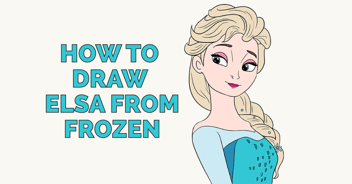1200x628 How To Draw Elsa From Frozen Easy Step - Disney Elsa Drawing